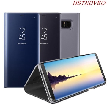 Window View Clear Mirror Flip Cover For Samsung Galaxy S9 S8 Plus S7 S6 Edge Smart Chip Stand Case For Samsung Note 8 9 Note 5