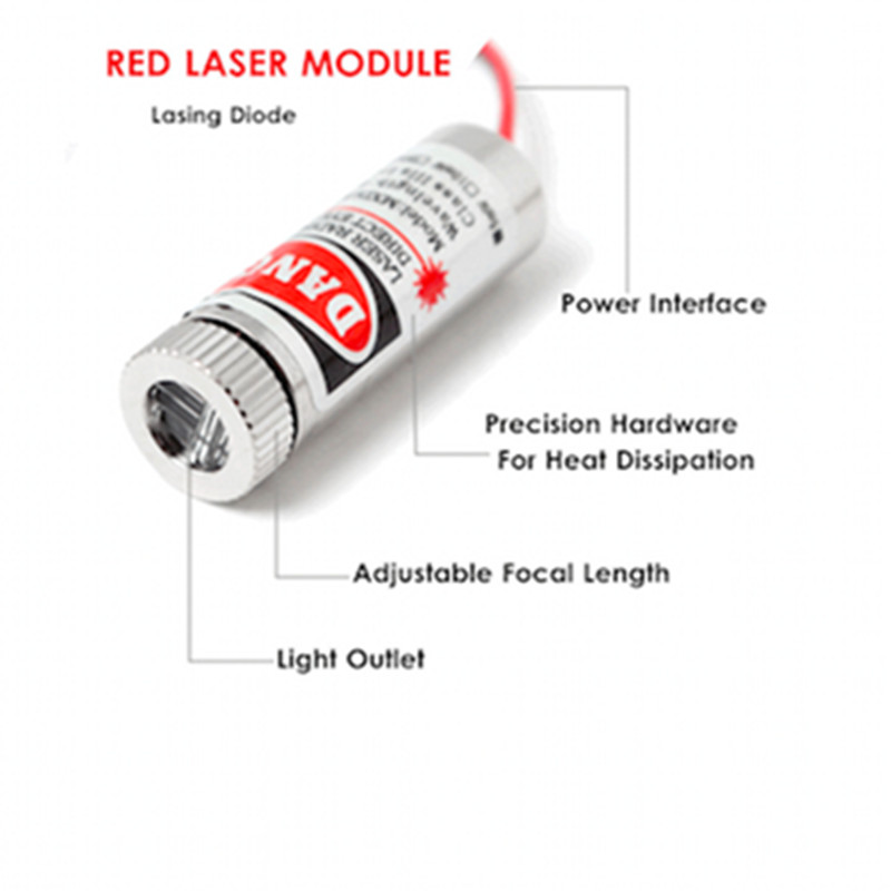 Line Cross Dot 650nm 5mW 5V Red Laser Module Diodes Focusable Adjustable Laser Head Unit 650nm Laser Board Electronics DIY Kit