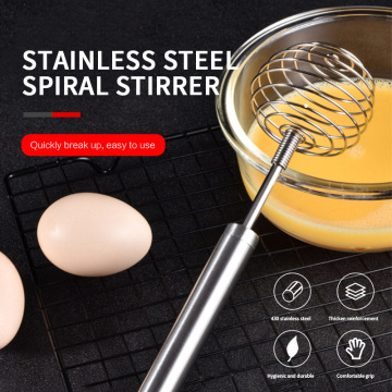 1PC Stainless Steel Egg Beater Manual Egg Mixer Spiral Shape Hand Blender Bubbler Egg Whisk Kitchen Gadgets Egg Tools
