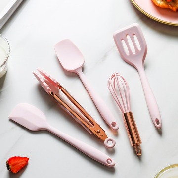 Premium Silicone Utensils Cooking Tools Set, Turner Tongs Spatula Soup Spoon Non-stick Shovel Oil Brush Kitchen Tool