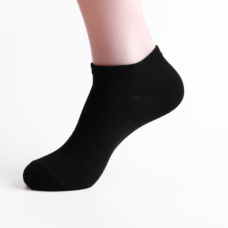 2020 New 100% Cotton Black Short Socks Men Spring Summer Thin Low - Top Short Men's Socks Size39-43 High Quality Sox 5Pairs/Lot
