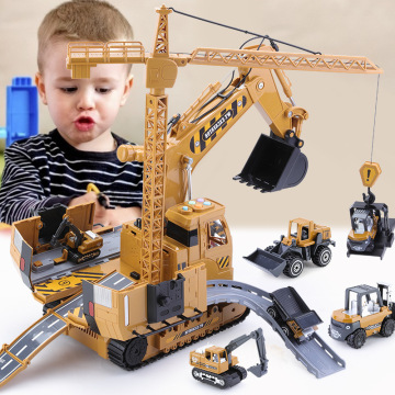 Car Children's Toy Large Excavator Toy Engineering Vehicle Set Alloy Simulation Truck Series Boy Excavator Model Baby's Gifts
