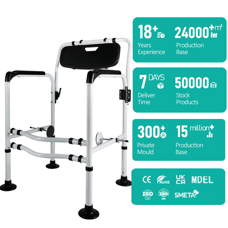 Adjustable Height Assistive Bathroom Safety Equipment  Recovery Nursing Luxury Accord with Ergonomic Armrest Toilet Seat Risers1