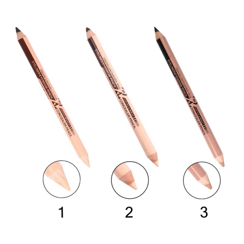 Double-Headed Black Eyeliner Pen Professional And Lasting Waterproof Anti-Stain Pencil Concealer Pen Women Anti-Dark Circles