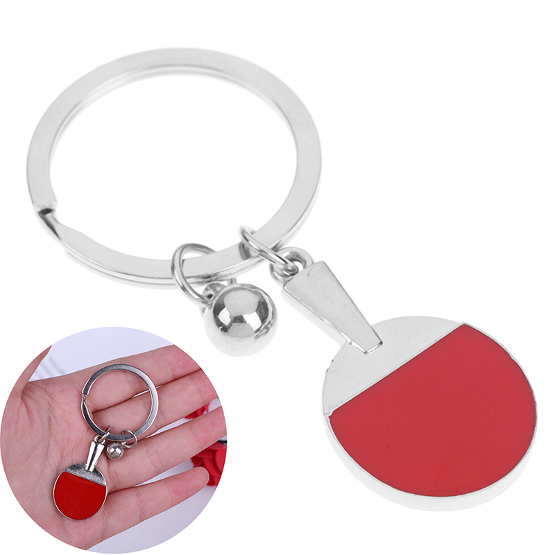 1pc Mini Alloy Keychain Sport Ping Pong Table Tennis Ball Badminton Bowling Ball Key Chain Keyring Key Ring Souvenir Gift