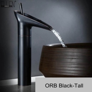 Bathroom Tall Faucet Hot and Cold Water Mixer Crane Bath Vessel Sink Faucets Single Handle Waterfall Mixer Tap 902B