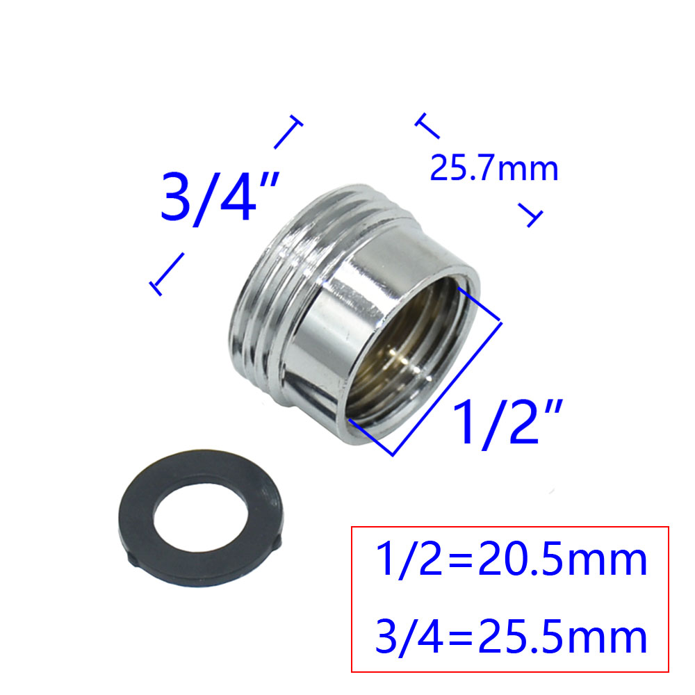 Brass 1/2" To 3/4 3/8 Thread Connector Male 1/2 3/4 3/8 Female Hose Repair Copper Fittings For Tap Shower Faucet Adapter 1pcs