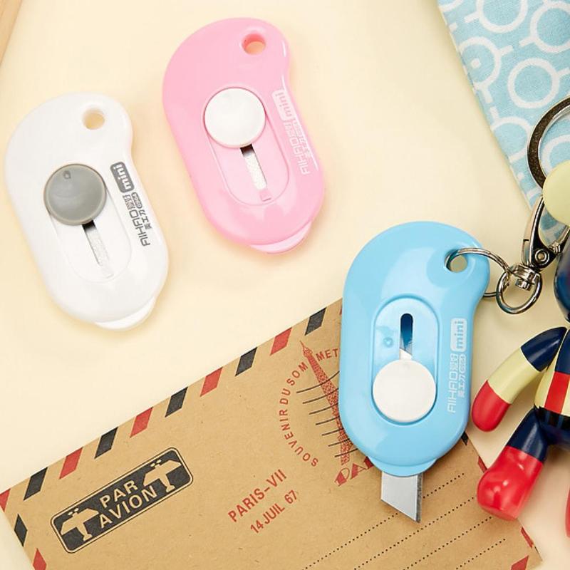 1PC Lovely Color Mini Portable Utility Knife Paper Razor Cutting Paper Cutter Blade Stationery Office L2M3