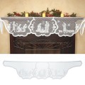 1pcs Christmas Lace Tablecloth Fireplace Cover Table Runner Virgin Mary Religious Home Party Supplies Christmas Lace Tablecloth