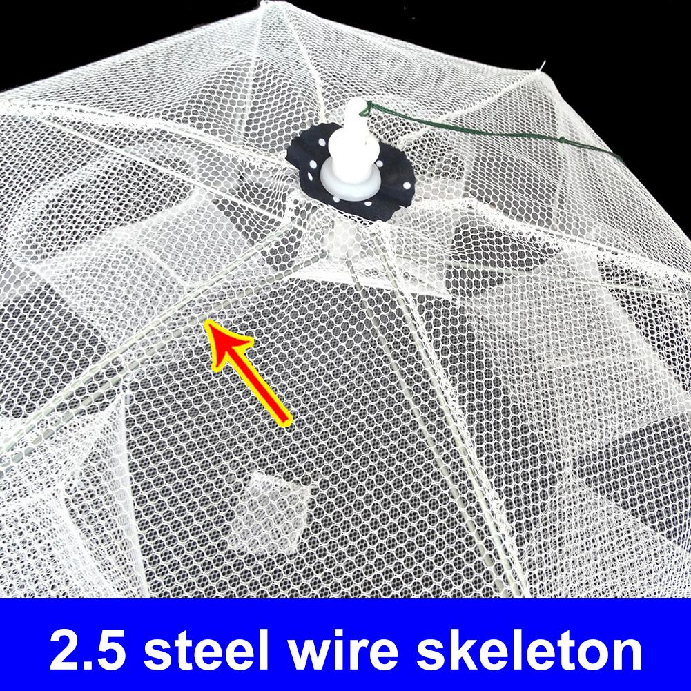 Strengthened Fishing Net Shrimp Cage Nylon Foldable Crab Fish Trap Cast Net