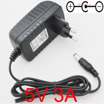 1PCS 5V 3A High quality AC/DC 5V 3000mA Switching Power Supply adapter Reverse Polarity Negative Inside EU 5.5mm x 2.1mm