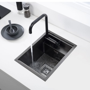 Meiao Drop-in Hidden Single Kitchen Sink Black