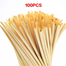 100pcs/Set Natural Wheat Straw 100% Biodegradable Straws Environmentally Friendly Drinking Straw Bar Kitchen Dropshipping
