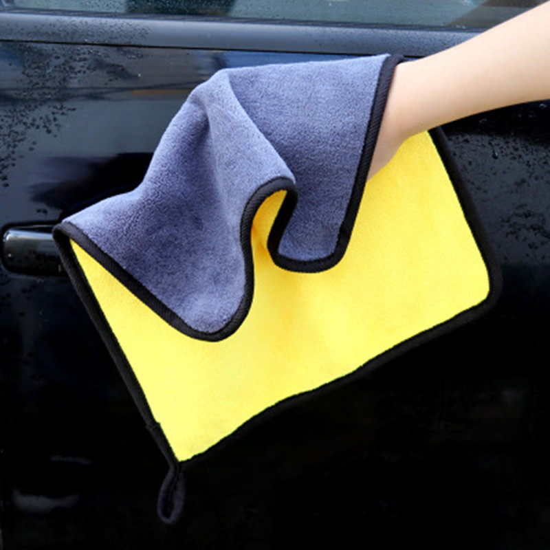 600GSM 30x30/40/60CM Car Wash Towel Microfiber Car Cleaning Drying Cloth Hemming Car Care Cloth Wash Towel Thick Sponge