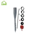 Ground earth screw pole anchor for construction signs