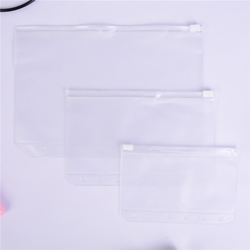 Transparent PVC Loose-Leaf Pouch With Self-Styled Zipper A5/A6/A7 File Holder Standard Filing Product