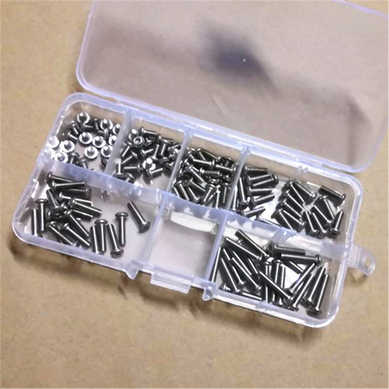 120pcs iso7380 m2 M2.5 M3*4/6/8/10/12/16 Stainless steel 304 hex socket round button head screw kit