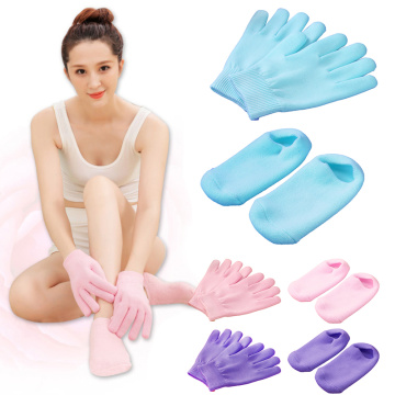 Rose Spa Gel Gloves Sock Hand Mask Foot Cracked Skin Care Moisturizing Treatment Hand Skin Care