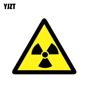 YJZT 14.4CM*12.5CM Danger Radiation Risk Car Sticker PVC Warning Decal 12-1376