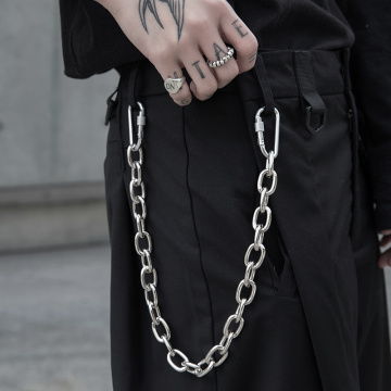Long Trousers Hipster Key Chains Punk Street Big Ring Key Chain Metal Wallet Belt Chain Pant Keychain Unisex HipHop Jewelry