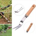 Lightweight Garden Manual Transplanting Weeding Fork Grass Remover Wood Handle Trimming Cultivating Digging Pull Grubber