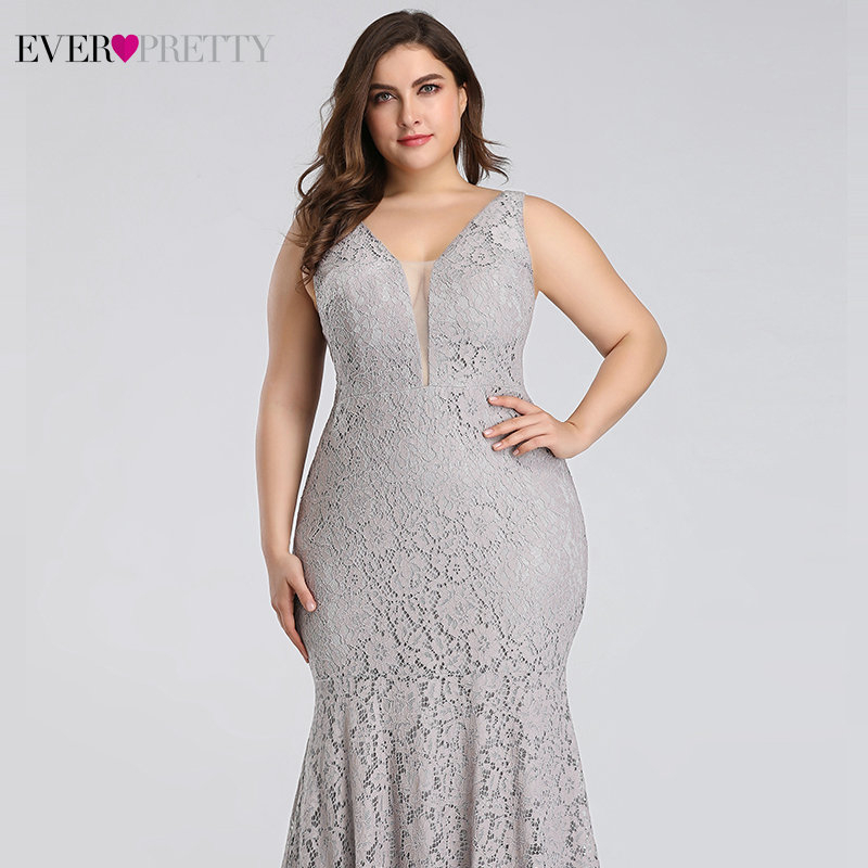 Lace Mermaid Prom Dresses Long 2020 Ever Pretty EP08838 Christmas Holiday Party Sexy V-Neck Elegant Prom Gala Dresses Gowns