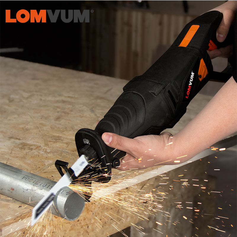 LOMVUM 850W Electric Reciprocating Saw 110V/220V 6 Speed Adjustable US EU Available Wood Metal Plastic Cutting Power Tools