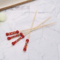 100pcs Beads Bamboo Cocktail Picks Food Sticks Disposable Toothpicks Party Club Home Fruit Pick Dropshipping
