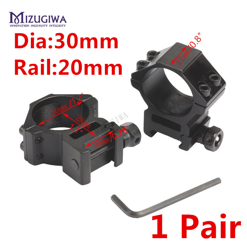 1 Pair MIZUGIWA Scope Mount Rings 25.4mm / 30mm Weaver 11mm / 20mm Picatinny Rail For Optics Sight Pistol Airsoft Accessories