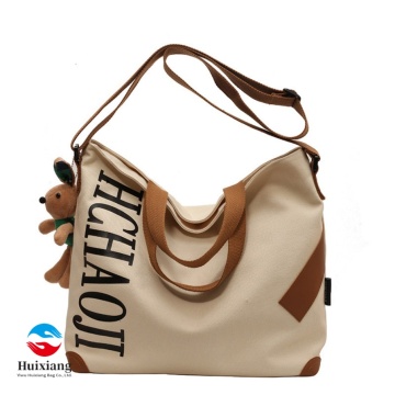 Trendy Japanese-Style Canvas Shoulder Bag for Ladies