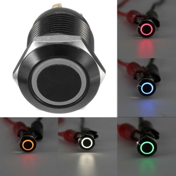 Black 4 Pin 12mm LED Light Metal Push Button Momentary Switch Waterproof 12V Switches Car Electronics
