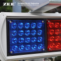 Solar High flux LED Road Hazard Warning Light double side Red & Blue caution