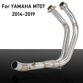 MT07 Front Pipe Motorcycle Exhaust Muffler Modified Front Pipe Slip-On Muffler Exhaust For MT-07 2014 2015 2016 2017 2019 FZ07