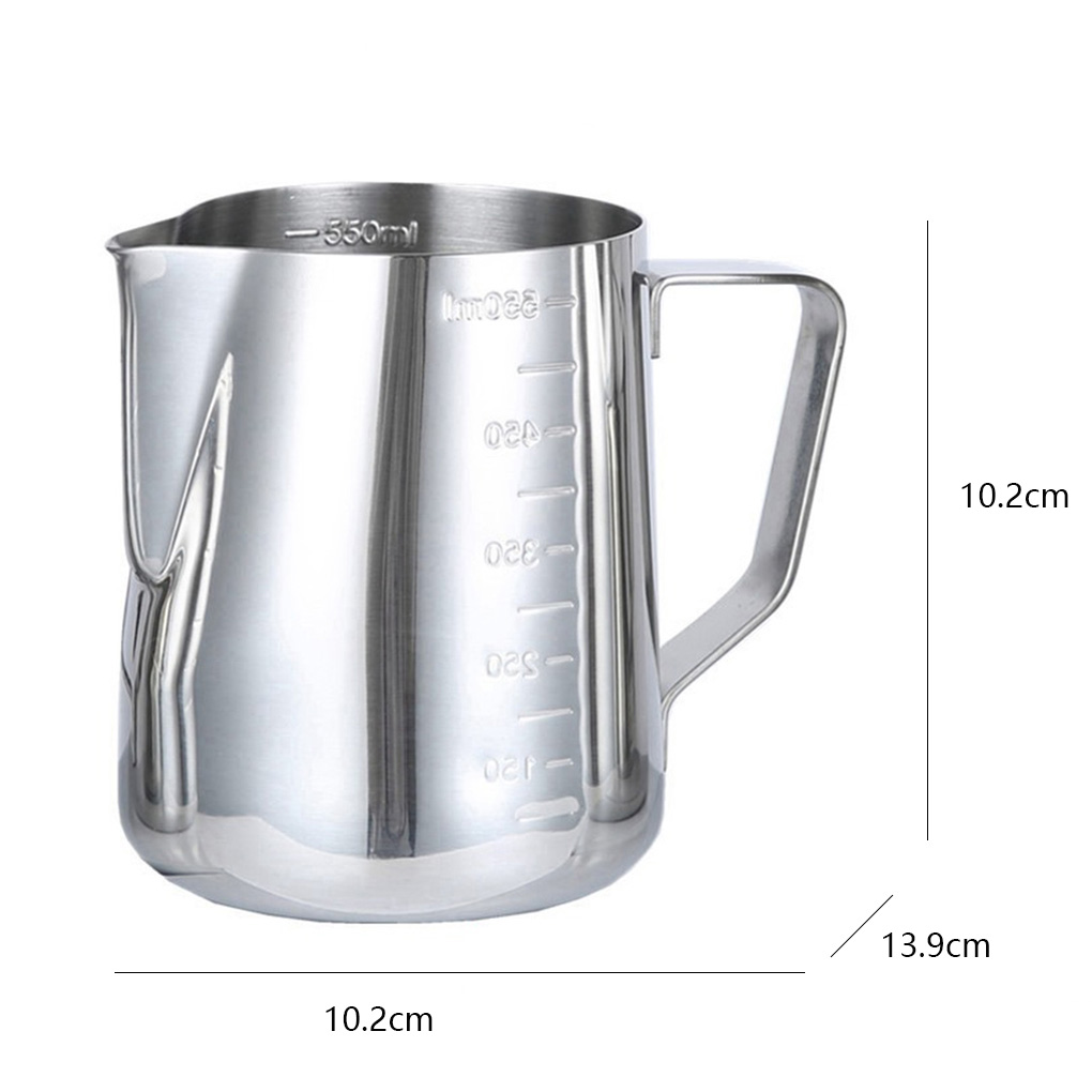 350 600 900ml Stainless Steel Frothing Pitcher Pull Flower Cup Coffee Milk Mugs Milk Frother with Scale Latte Art Kitchen Acces