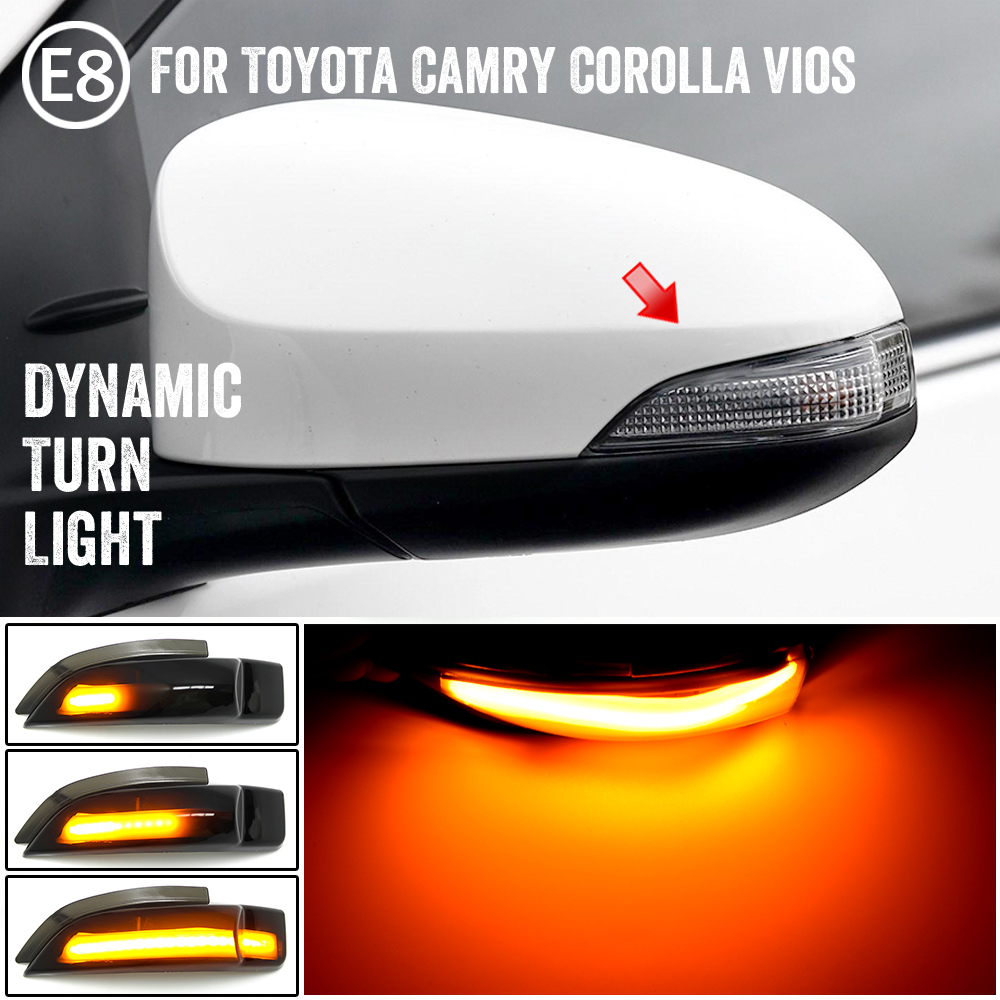 Black For Toyota Camry Corolla Prius C Venza Avalon Vios Yaris Scion iM LED Dynamic Turn Signal Side Mirror Indicator Light