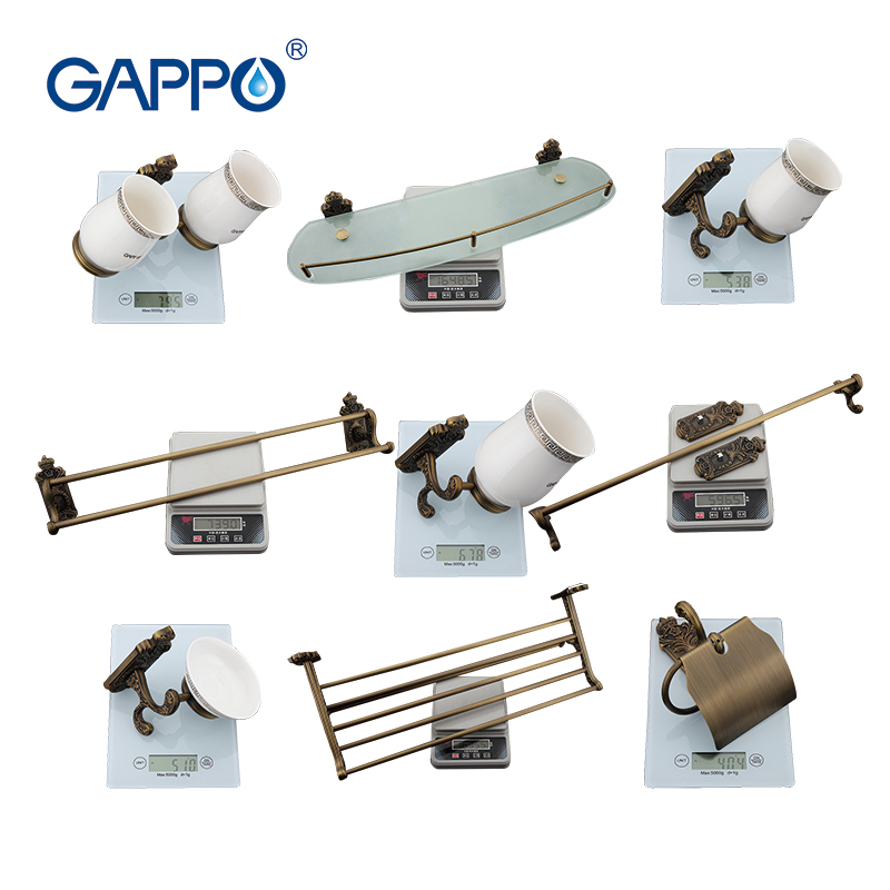 GAPPO Soap Dishes Towel Bars Robe Hooks Paper Holders Cup Tumbler Holders towel rails Toilet Brush wall mount Bath Hardware Sets