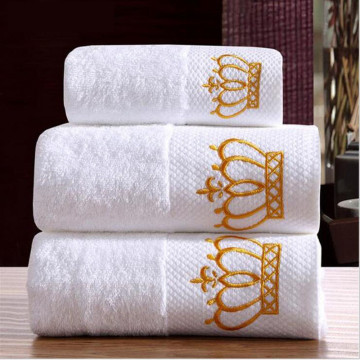 White Crown Embroidered Cotton Hotel Towel Set Face Towels Adult Bath Towels Customizable Absorbent Hand Towel