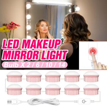 USB 12V Vanity Mirror Light LED Makeup Lamp Cosmetic Bulb Kit Mirror Light Led 2 6 10 14 Bulbs Hollywood Dimmable Cosmetic Lamp