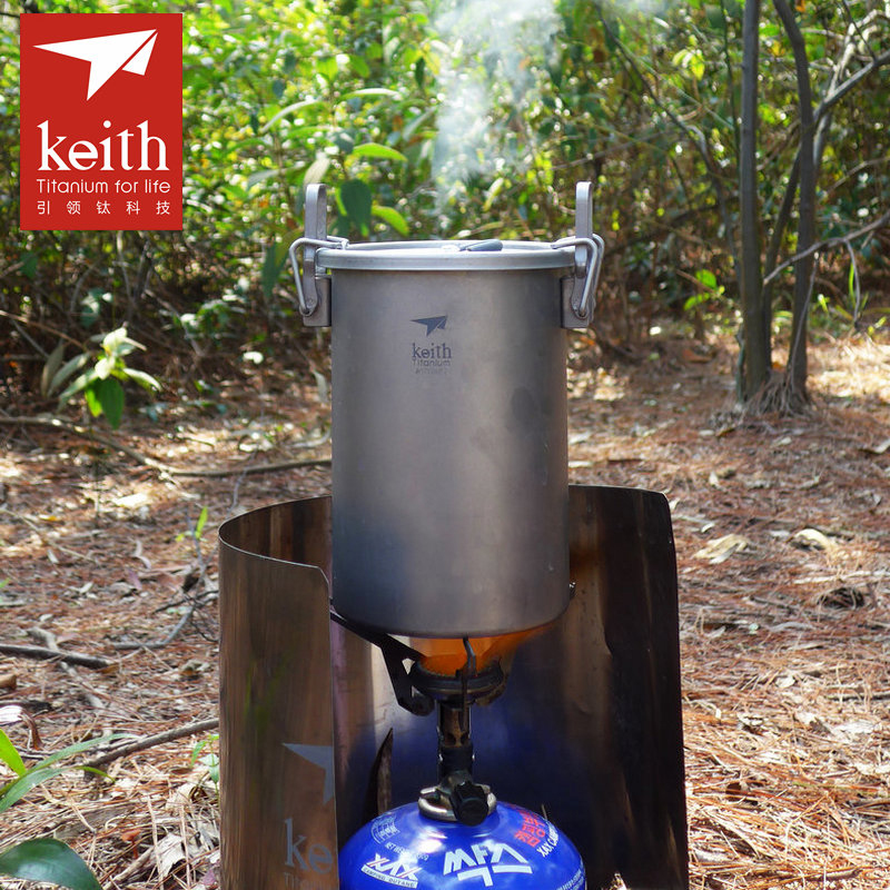 Keith Titanium Cutlery Portable Sauce Pot 900ml Camping Hiking Picnic Cooking Cookware Set Rice Cooker Ti6300 Drop Shipping