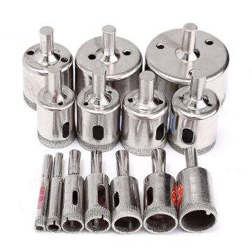 15 Piece Set 6-50mm Diamond Glass Marble Drill Hole Hole Opener Glass Marble Hole Glass Hole Saw Glass Drill Bit