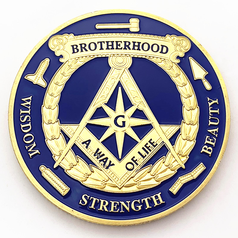 Brotherhood Freemasons Masonic Gold Coin masonic all-seeing eye Coin Golden Design Mason Token Coins Collection