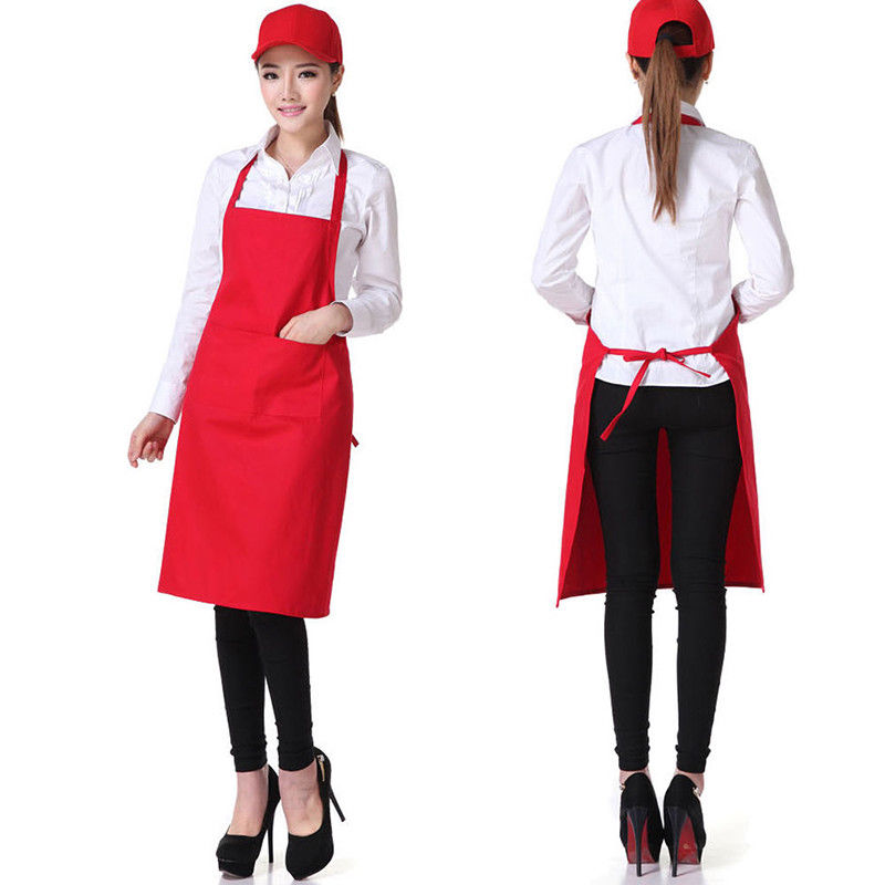 Pure Color Cooking Kitchen Apron Male and Female Universal Chef Waiter Cafe Shop BBQ Hairdresser Aprons Custom Gift Bibs