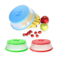 Collapsible Microwave Cover Silicone Fruit Vegetables Colander Strainer Washing Basket Folding Microwave Plate Lid Kitchen Tools