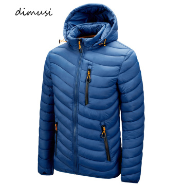 DIMUSI Winter Men's Jacket Fashion Mens Cotton Down Warm Parkas Casual Outwear Windbreaker Thermal Hooded Coats Mens Clothing