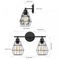 Industrial Wall Lamp with Metal Cage Lampshade