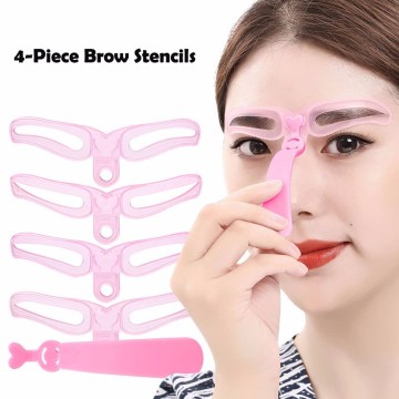 New 4PC/set Reusable Eyebrow Shaping Template Helper Eyebrow Stencils Kit Grooming Card Eyebrow Defining Makeup Cosmetics Tools