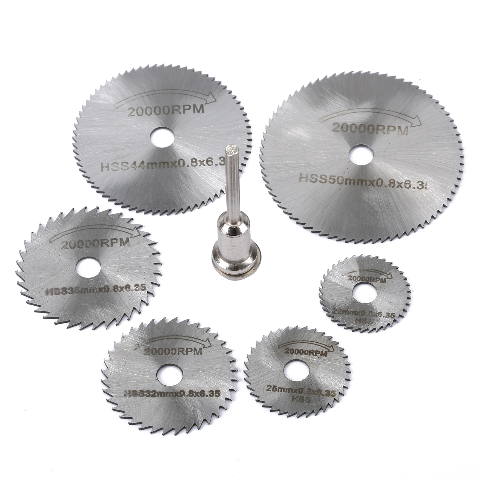 7pcs/Set 30mm Mini Diamond Saw Blade Silver Cutting Discs With 2X Connecting Shank For Dremel Drill Fit Rotary Tool