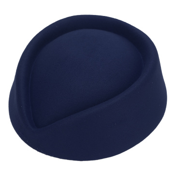 Airline Stewardess Cadet Formal Uniform Hat Caps Women Imitation Wool Felt Cap Ladies Pillbox Hats with Rope Air Hostesses Hat