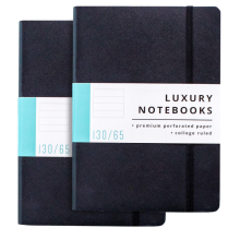 Lined Journal Notebook - Luxury Journal for Writing w/ 130 Pages, Soft Cover - Executive Notebook for Work, Travel, College - Bl