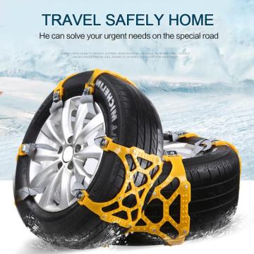 4pcs/set Winter Non-slip Tire Chains Emergency Car Universal Anti Skid Snow Chains Adjustable Anti-skid Safety Wheel TPU Chains